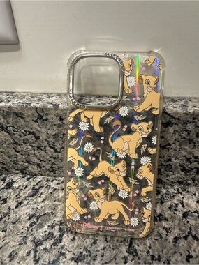 Disney x Skinnydip Clear Simba Pattern Phone Case — Yellow Simba Design